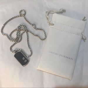 David Yurman Black Onyx Tag with 20” Box Chain